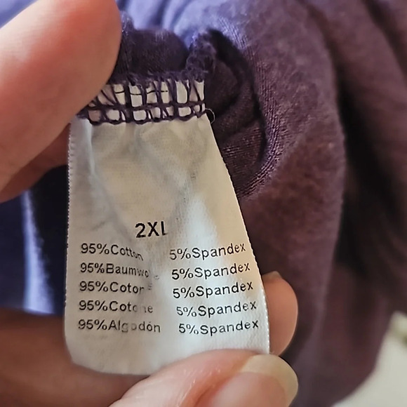 Purple Long Sleeve Maternity Top Side Ruching XXL - Picture 8 of 8